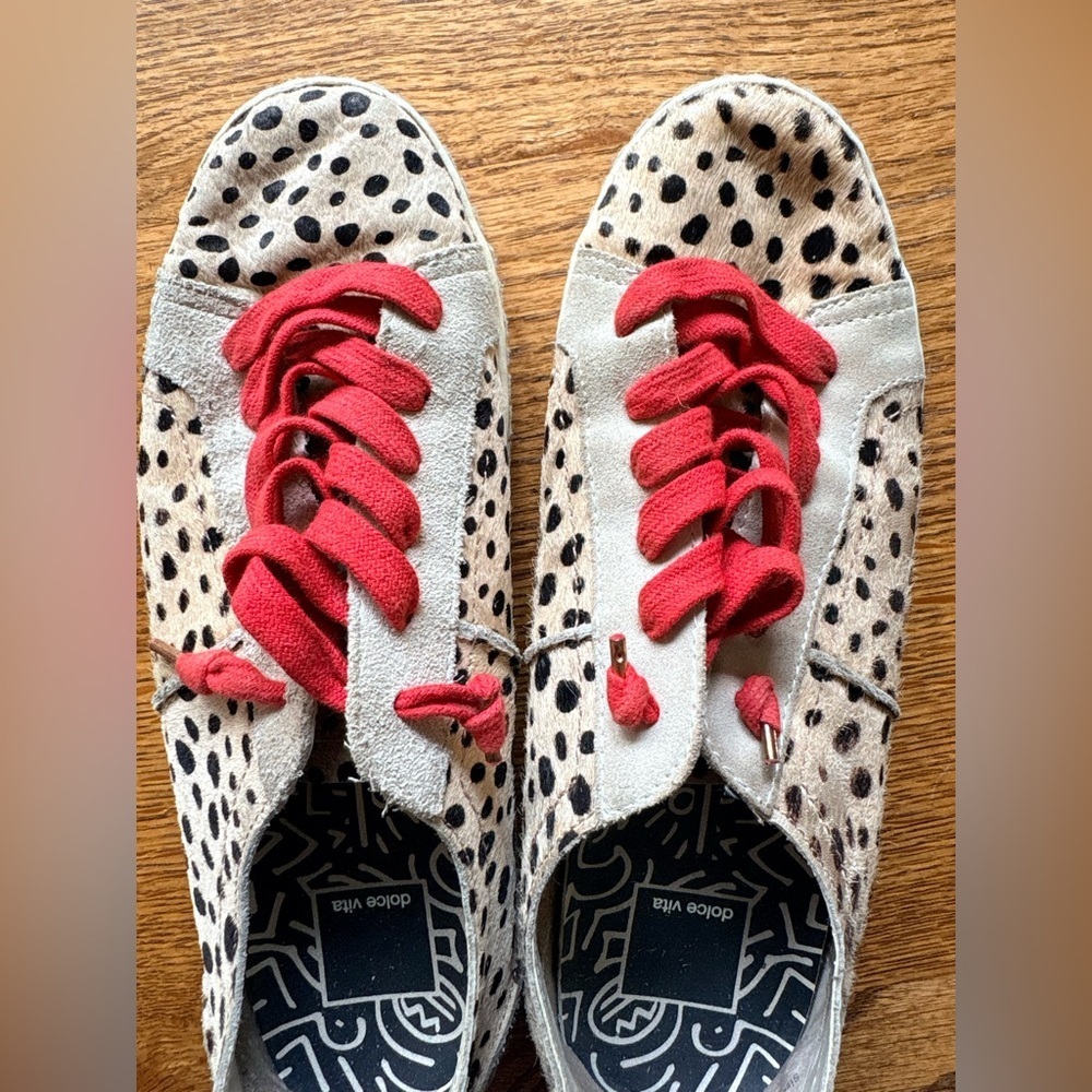 Dolce Vita Leopard Print Sneakers with Red laces- women’s 8.5 - Picture 11 of 11